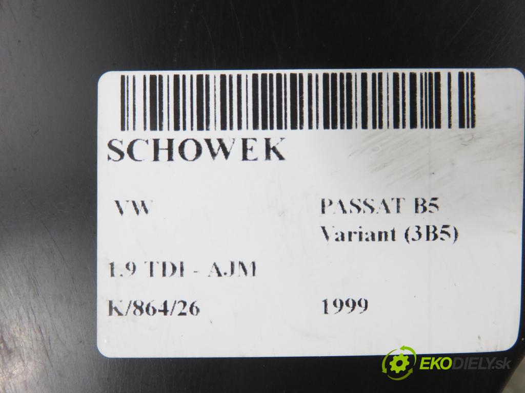 VW PASSAT B5 Variant (3B5) KOMBI 1999 85,00 1.9 TDI - AJM 1896,00 přihrádka kastlík 3B1857101