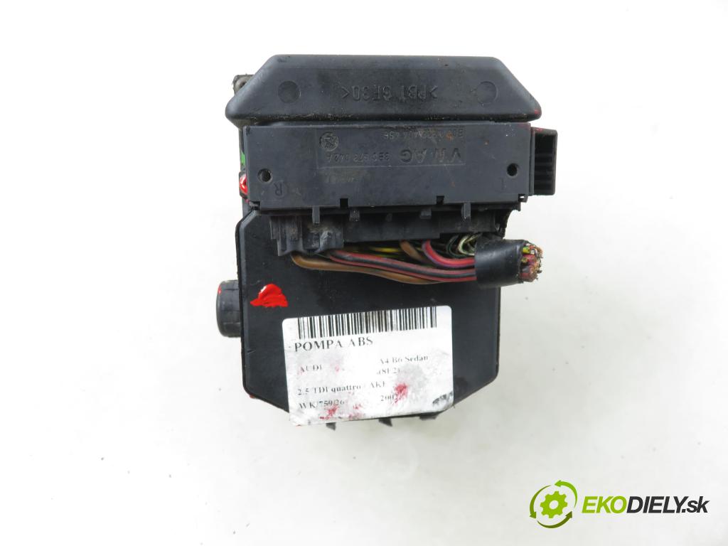 AUDI A4 (8E2, B6) SEDAN 2002 132,00 2.5 TDI quattro - AKE 2496,00 Pumpa ABS 0265950011 ; 0265225048 ; 8E0614517 (Pumpa ABS)