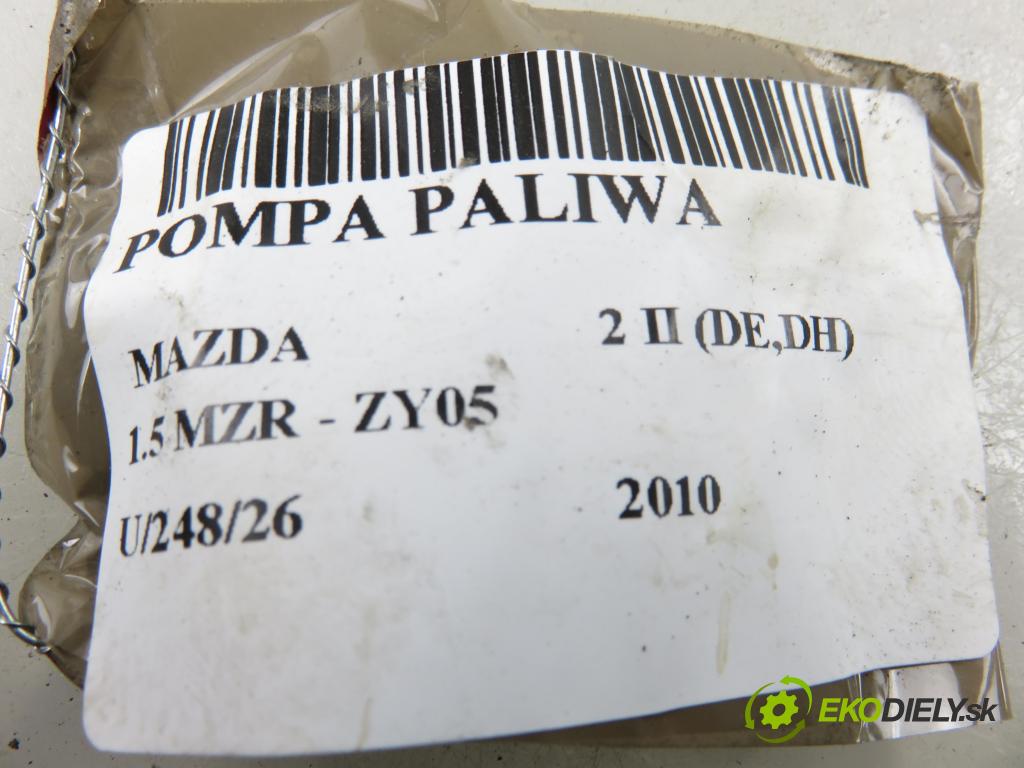 MAZDA 2 (DE_, DH_) HB 2010 75,00 1.5 MZR - ZY05 1498,00 pumpa paliva ZJ381335XB ; 8V519H307