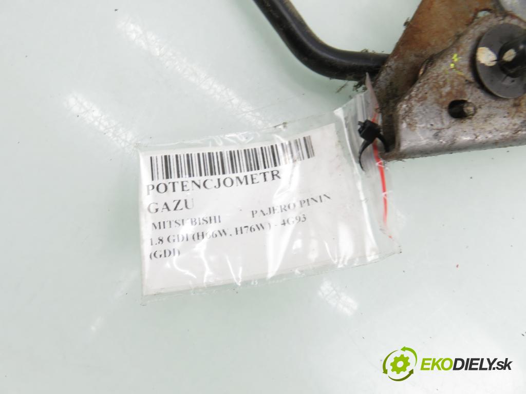 MITSUBISHI PAJERO PININ (H6_W, H7_W) TERENOWY 2000 88,00 1.8 GDI (H66W, H76W) - 4G93 (GDI) 1834,00 potenciometr plynového pedálu ASA66011 (Potenciometr plynového pedálu)