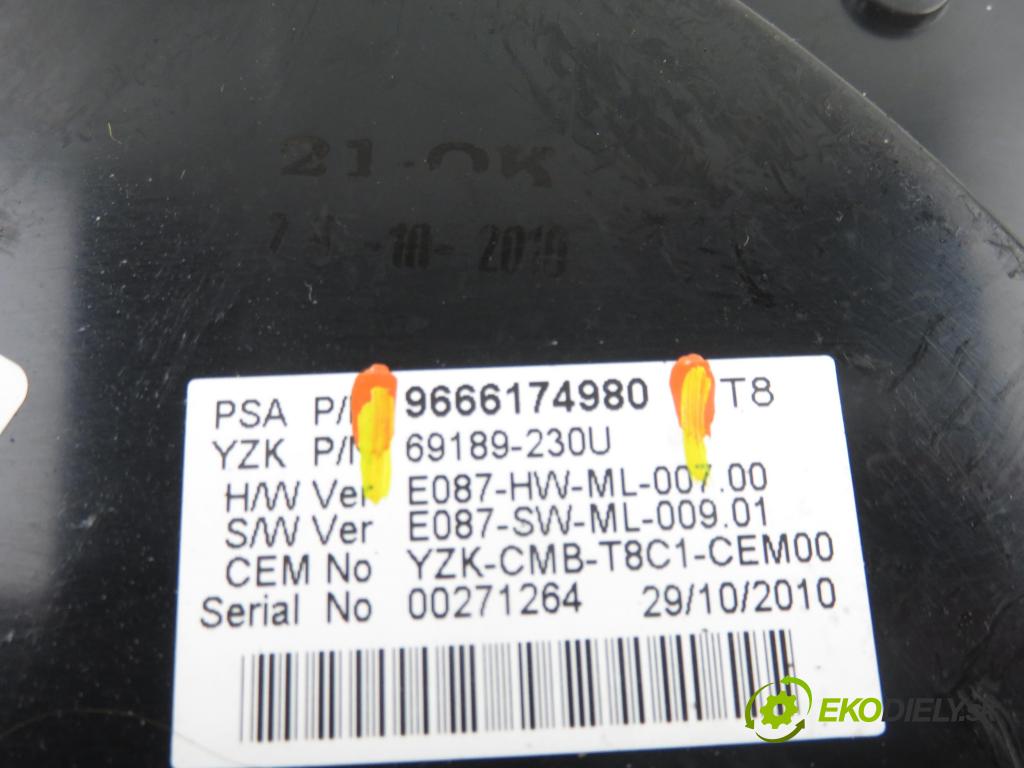 PEUGEOT 5008 (0U_, 0E_) VAN 2010 82,00 1.6 HDi - 9HR (DV6C) 1560,00 Prístrojovka elektrický 9666174980 ; 69189230U