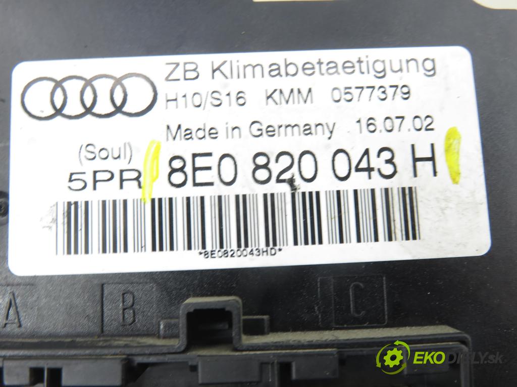 AUDI A4 (8E2, B6) SEDAN 2002 132,00 2.5 TDI quattro - AKE 2496,00 Panel topení KLIMATRONIK 8E0820043H