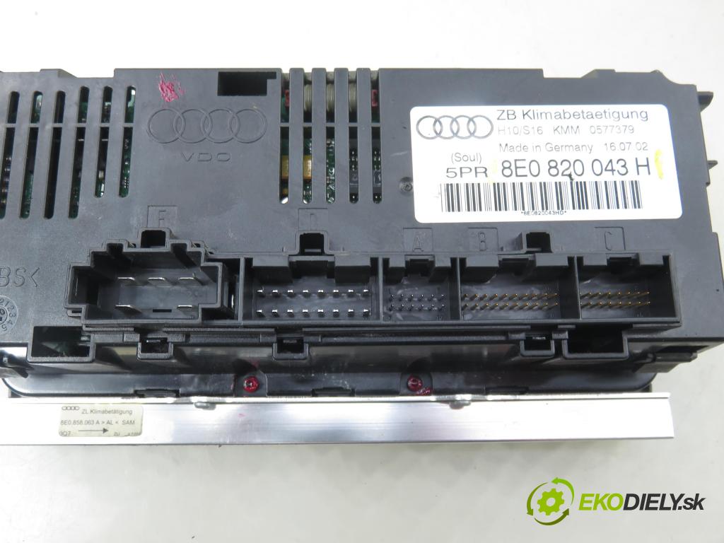 AUDI A4 (8E2, B6) SEDAN 2002 132,00 2.5 TDI quattro - AKE 2496,00 Panel topení KLIMATRONIK 8E0820043H