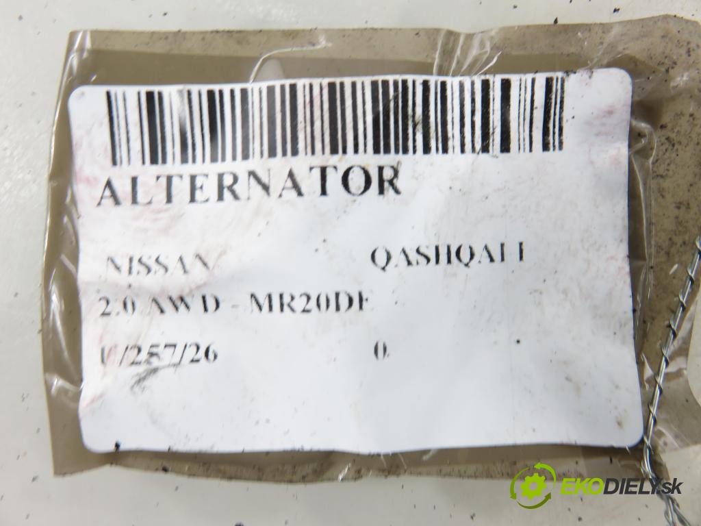 NISSAN QASHQAI / QASHQAI +2 I (J10, JJ10) CROSSOVER 2007 104,00 2.0 AWD - MR20DE 1997,00 Alternátor 23100JD200 ; A2TJ0281ZE (Alternátor)