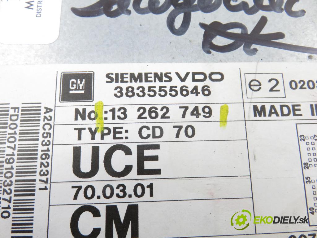 OPEL ZAFIRA B (A05) MINIVAN 2006 110,00 1.9 CDTI - Z 19 DTH 1910,00 RADIO CD 13262749