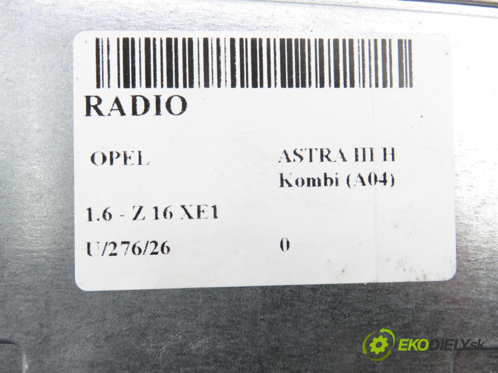 OPEL ASTRA H Kombi (A04) KOMBI 2006 77,00 1.6 - Z 16 XE1 1598,00 RADIO 13188465 ; 383555646