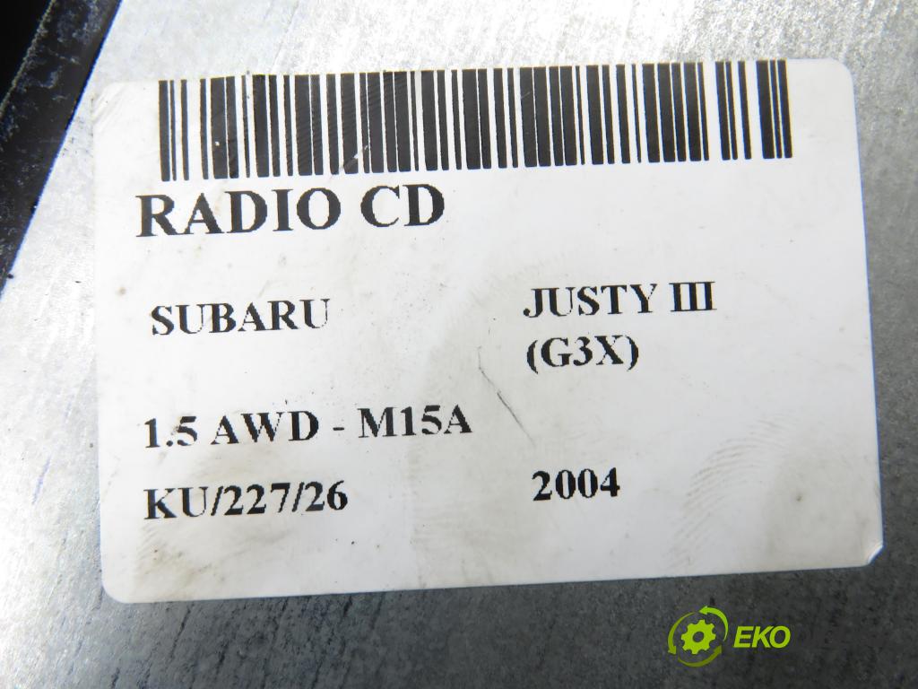SUBARU JUSTY III (G3X) MINIVAN 2004 79,00 1.5 AWD - M15A 1490,00 RADIO CD 3910186G10
