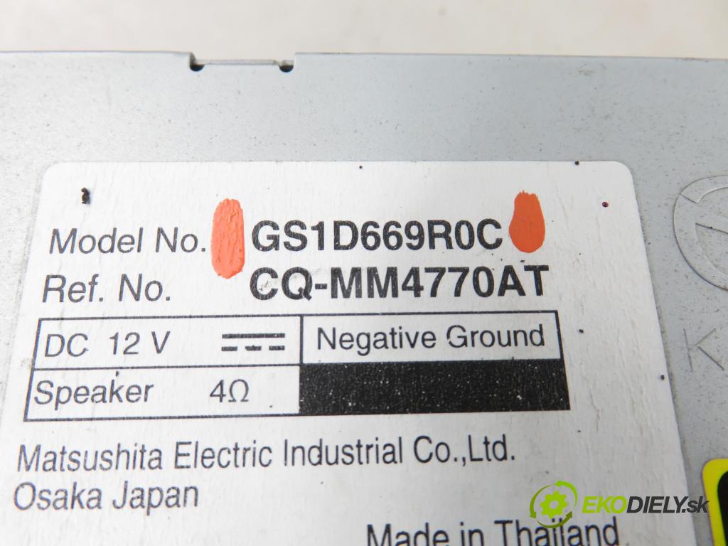 MAZDA 6 Hatchback (GH) LIFTBACK 2009 136,00 2.2 MZR-CD - R2AA 2184,00 RADIO CD GS1D669R0C