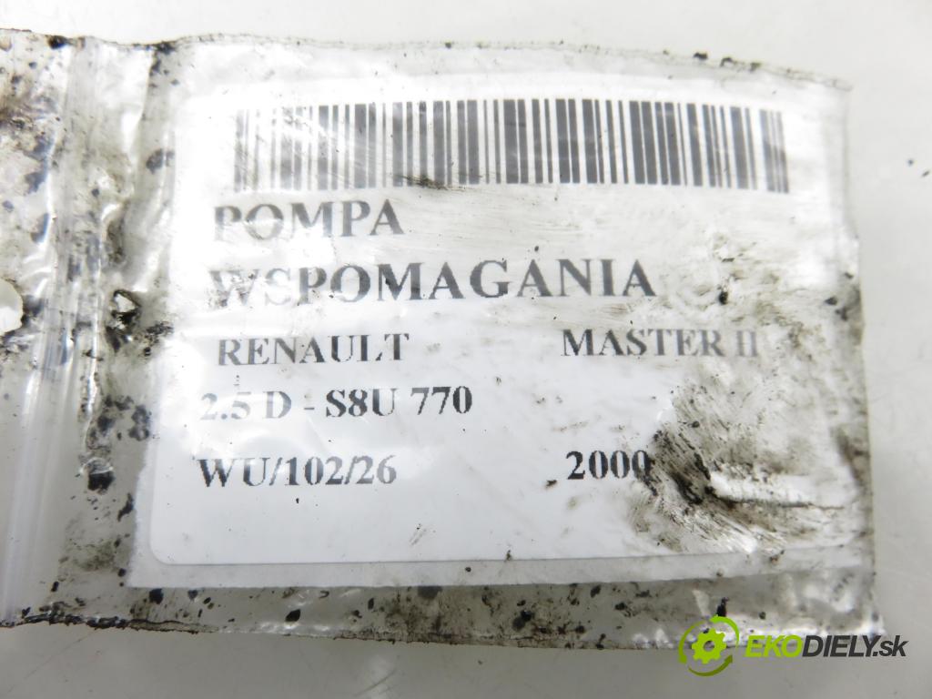 RENAULT MASTER II Platforma / podwozie (ED/HD/UD) KABINA/PLATFORMA 2000 59,00 2.5 D - S8U 770 2499,00 pumpa servočerpadlo 7700300535E ; 7683955118 (Servočerpadlo)