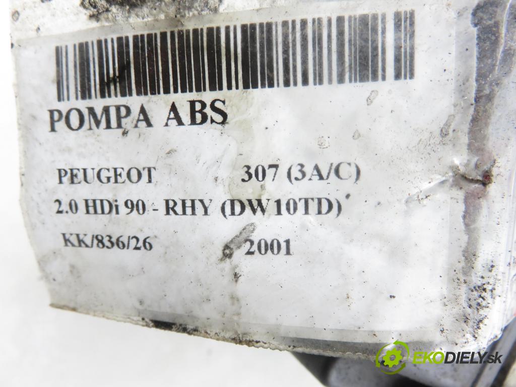 PEUGEOT 307 (3A/C) HB 2001 66,00 2.0 HDi 90 - RHY (DW10TD) 1997,00 Pumpa ABS 0273004562 ; 9643777980 ; 0265216757 (Pumpa ABS)