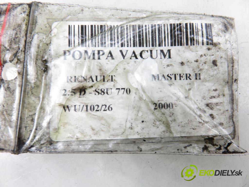 RENAULT MASTER II Platforma / podwozie (ED/HD/UD) KABINA/PLATFORMA 2000 59,00 2.5 D - S8U 770 2499,00 Pumpa vákuová