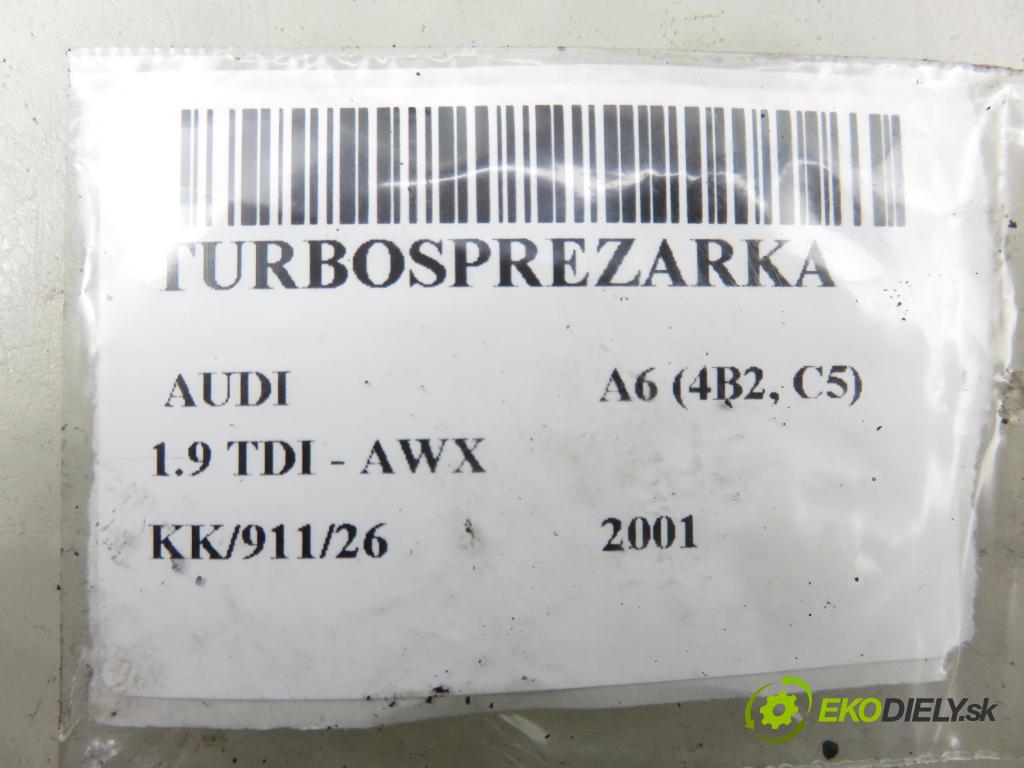 AUDI A6 (4B2, C5) SEDAN 2001 96,00 1.9 TDI - AWX 1896,00 RYCHLONABÍJEČKA: 038145702G (Kompletní turbodmychadlo)