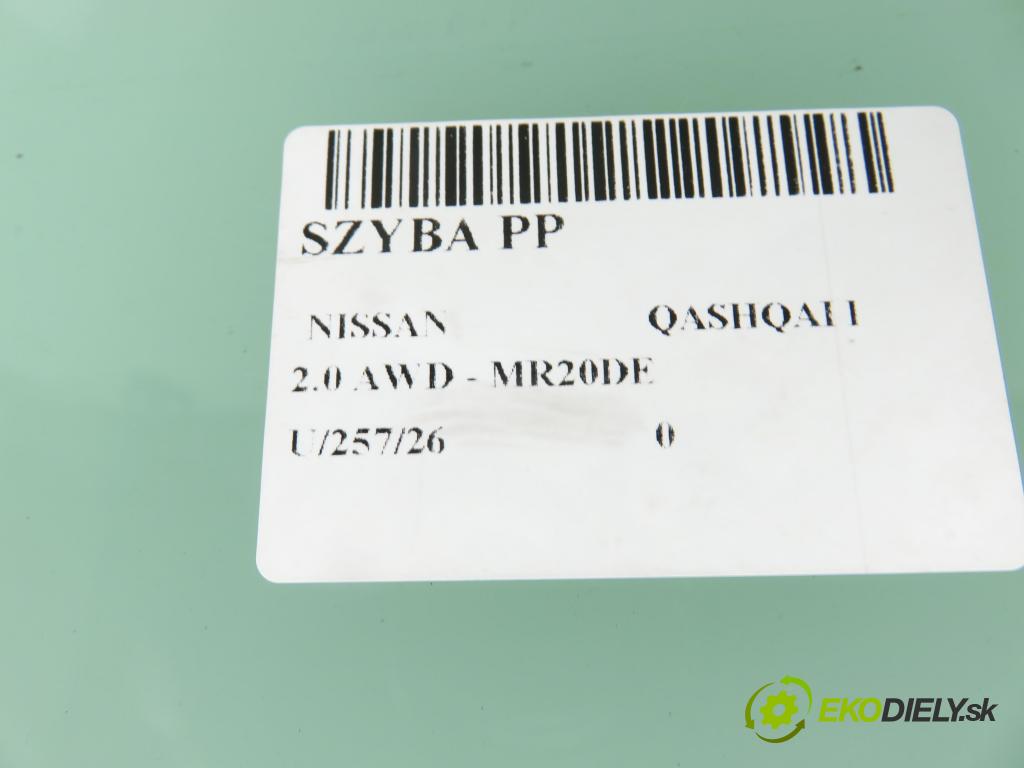 NISSAN QASHQAI / QASHQAI +2 I (J10, JJ10) CROSSOVER 2007 104,00 2.0 AWD 141 - MR20DE 1997,00 Okno PP
