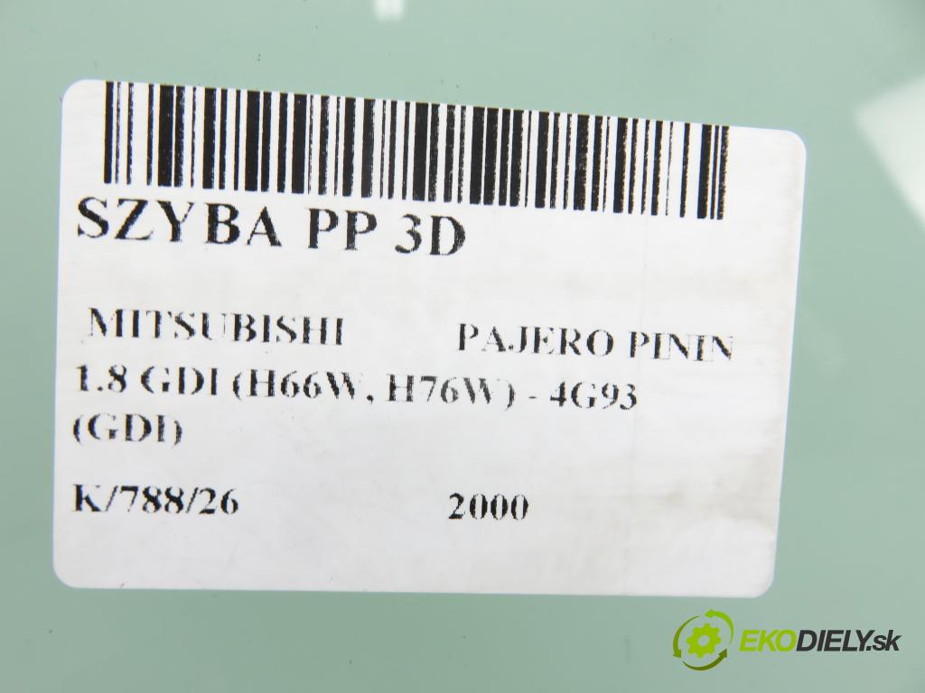 MITSUBISHI PAJERO PININ (H6_W, H7_W) TERENOWY 2000 88,00 1.8 GDI (H66W, H76W) - 4G93 (GDI) 1834,00 okno PP 3D