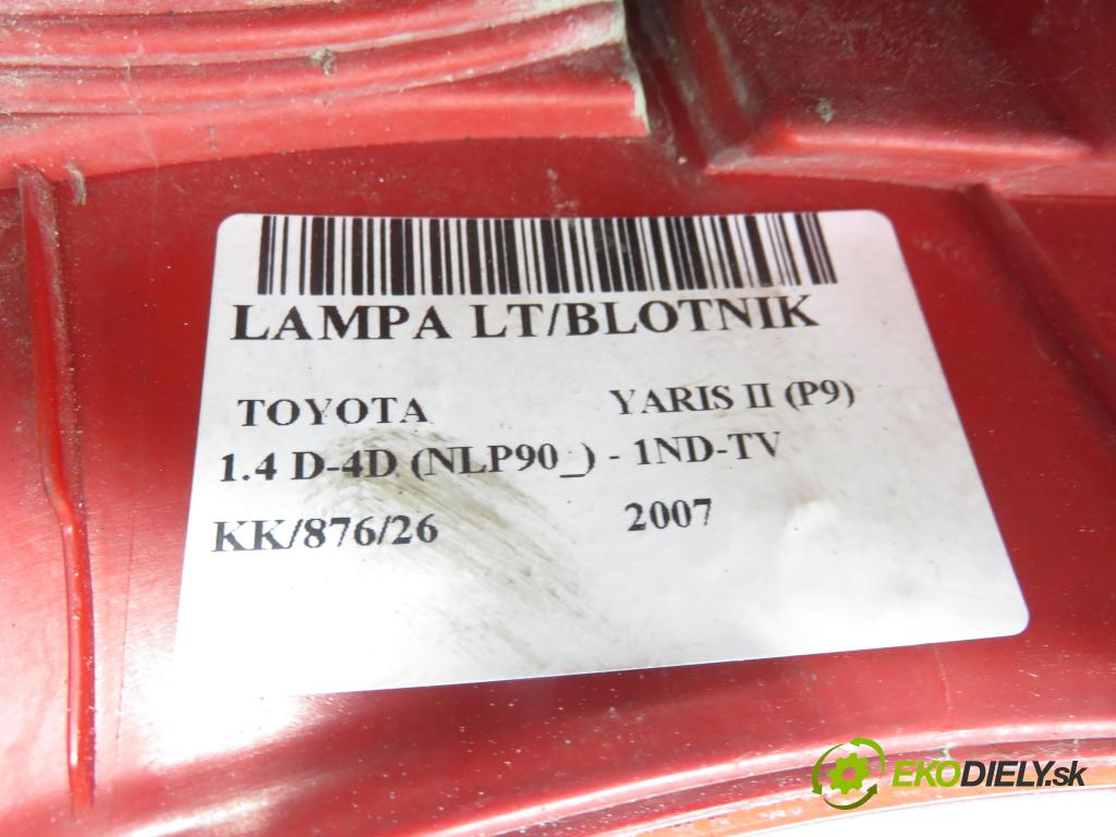 TOYOTA YARIS (_P9_) HB 2007 66,00 1.4 D-4D (NLP90_) - 1ND-TV 1364,00 Svetlo ľavé zadné