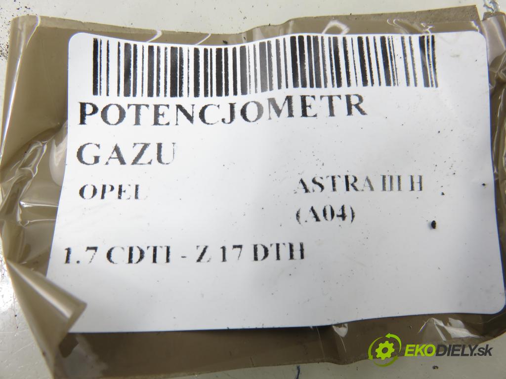 OPEL ASTRA H (A04) HB 2004 74,00 1.7 CDTI 100 - Z 17 DTH 1686,00 potenciometr plynového pedálu 9157998BK ; 6PV00811200 (Potenciometr plynového pedálu)