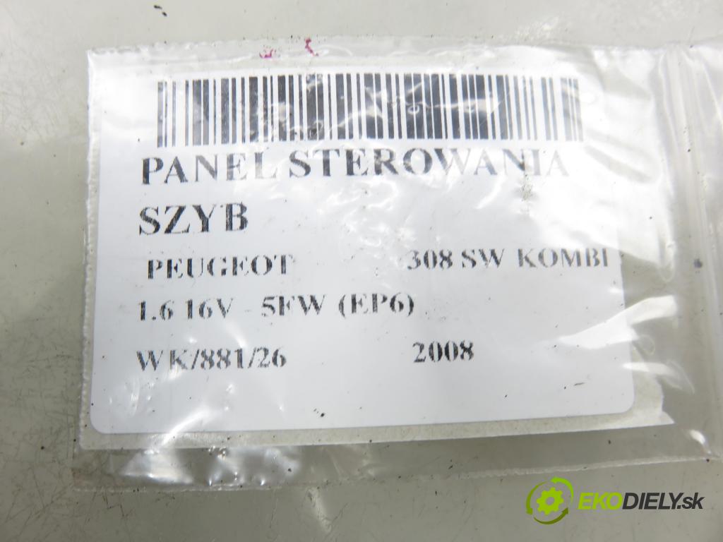 PEUGEOT 308 SW KOMBI 2008 88,00 1.6 16V - 5FW (EP6) 1598,00 Panel ovládaní oken 96565186XT