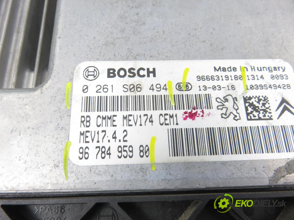PEUGEOT 208 I (CA_, CC_) HB 2013 88,00 1.6 - 5FS (EP6C) 1598,00 řídící jednotka motora 9678495980 ; 0261S06494 ; 9666319180