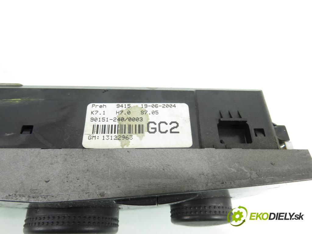 OPEL ASTRA H (A04) HB 2004 74,00 1.7 CDTI - Z 17 DTH 1686,00 Panel topení KLIMATRONIK 13122963