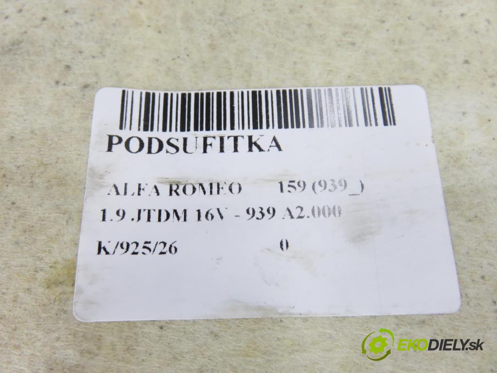 ALFA ROMEO 159 (939_) SEDAN 2007 110,00 1.9 JTDM 16V - 939 A2.000 1910,00 Stropný tapacír  (Stropný tapacír)