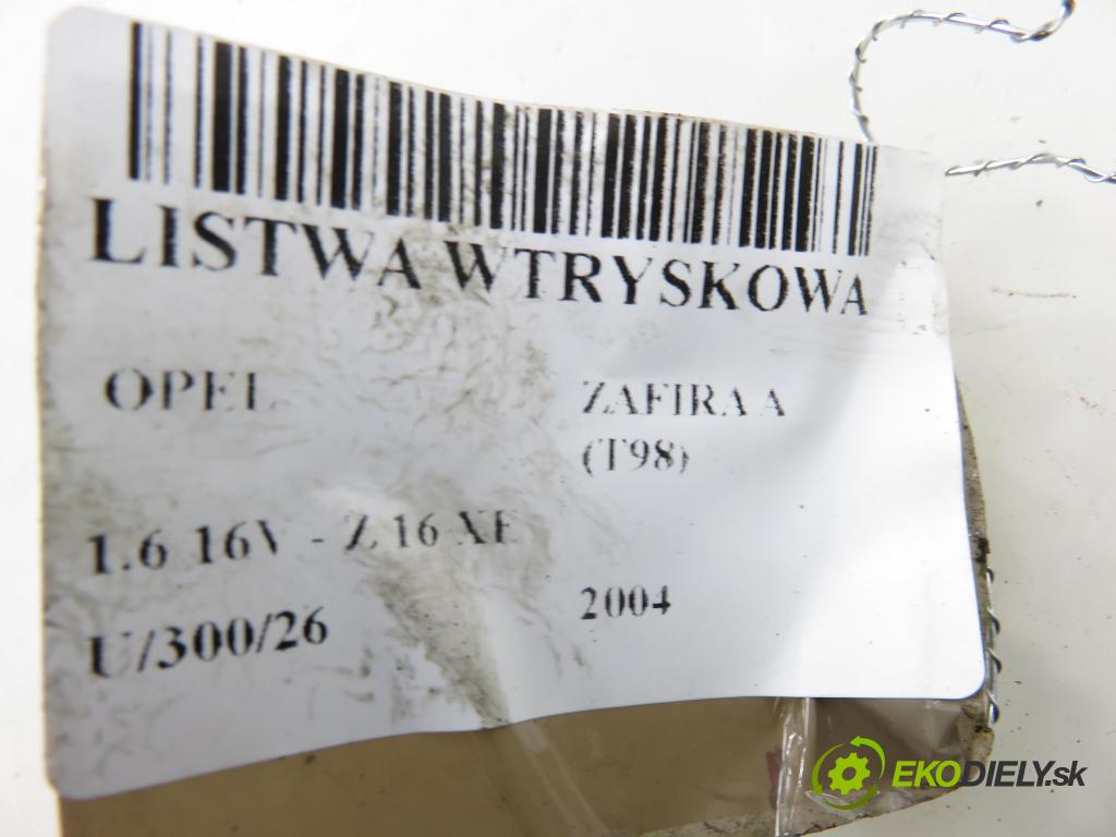 OPEL ZAFIRA A Nadwozie Wielkopojemne (MPV) (T98)  MINIVAN 2004 74,00 1.6 16V - Z 16 XE 1598,00 lišta vstřikovací 25313846 (Vstřikovací lišta)