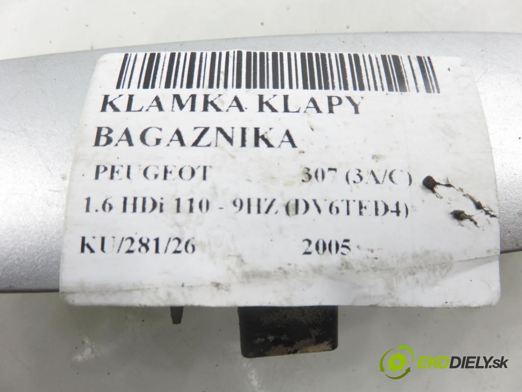 PEUGEOT 307 (3A/C) HB 2005 80,00 1.6 HDi 110 1560,00 klika dveří kufr 9637545880