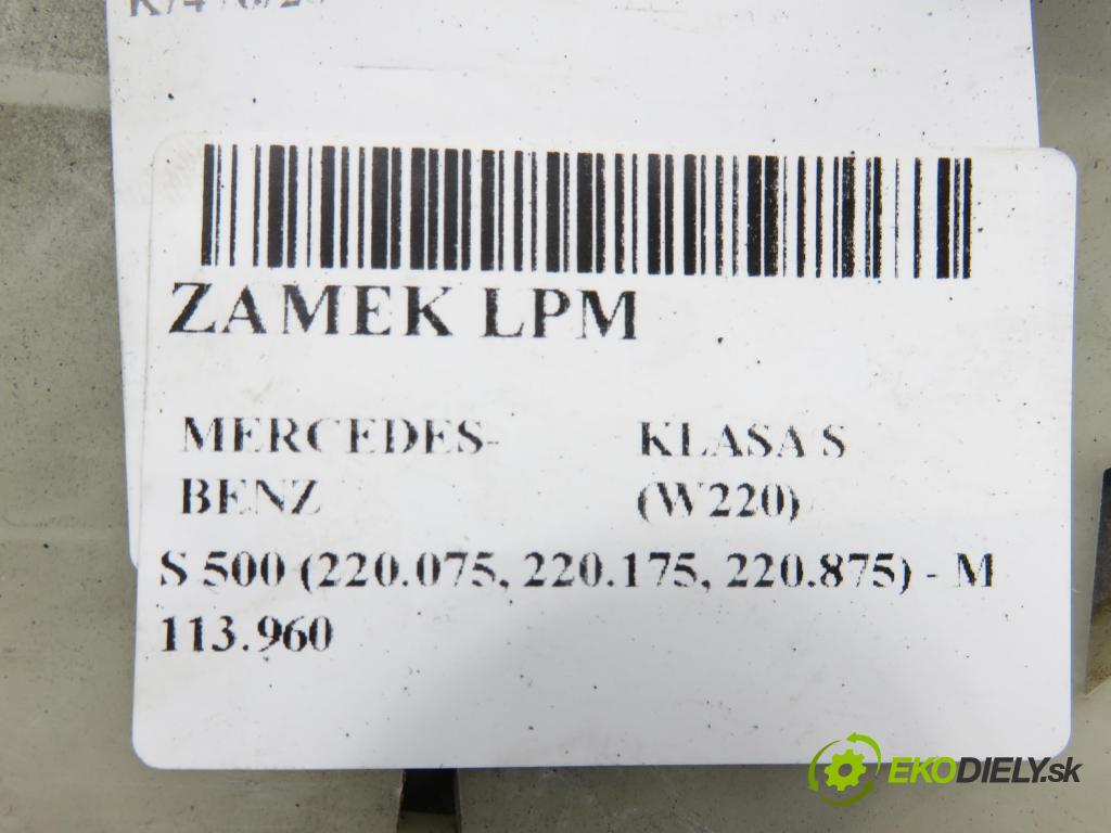 MERCEDES-BENZ KLASA S (W220) SEDAN 2001 0,00 S 500 (220.075, 220.175, 220.875) - M 113.960 4966,00 zámok LPM 2207200535 ; 2205408908
