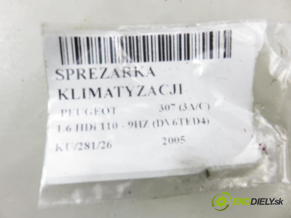 PEUGEOT 307 (3A/C) HB 2005 80,00 1.6 HDi 110 1560,00 KOMPRESOR: klimatizace 9651910980 (Kompresor klimatizace)
