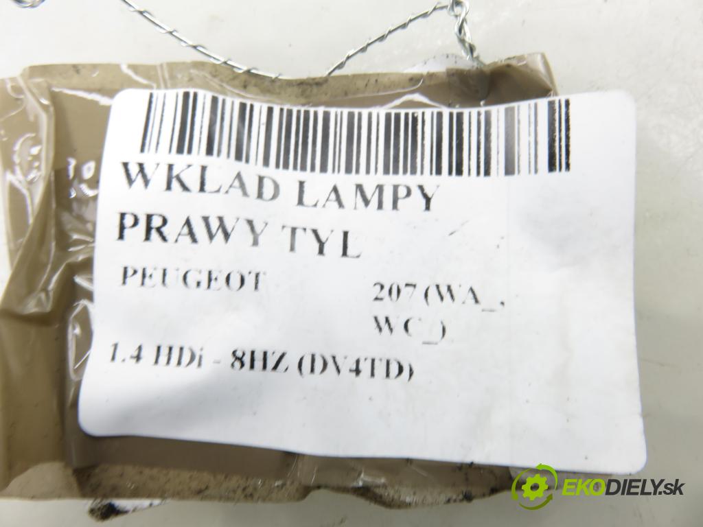 PEUGEOT 207 (WA_, WC_) HB 2007 50,00 1.4 HDi 8V 68 - 8HZ 1398,00 PŘÍSPĚVEK svetla pravý ZADNÍ: VP5PFX13N004AA