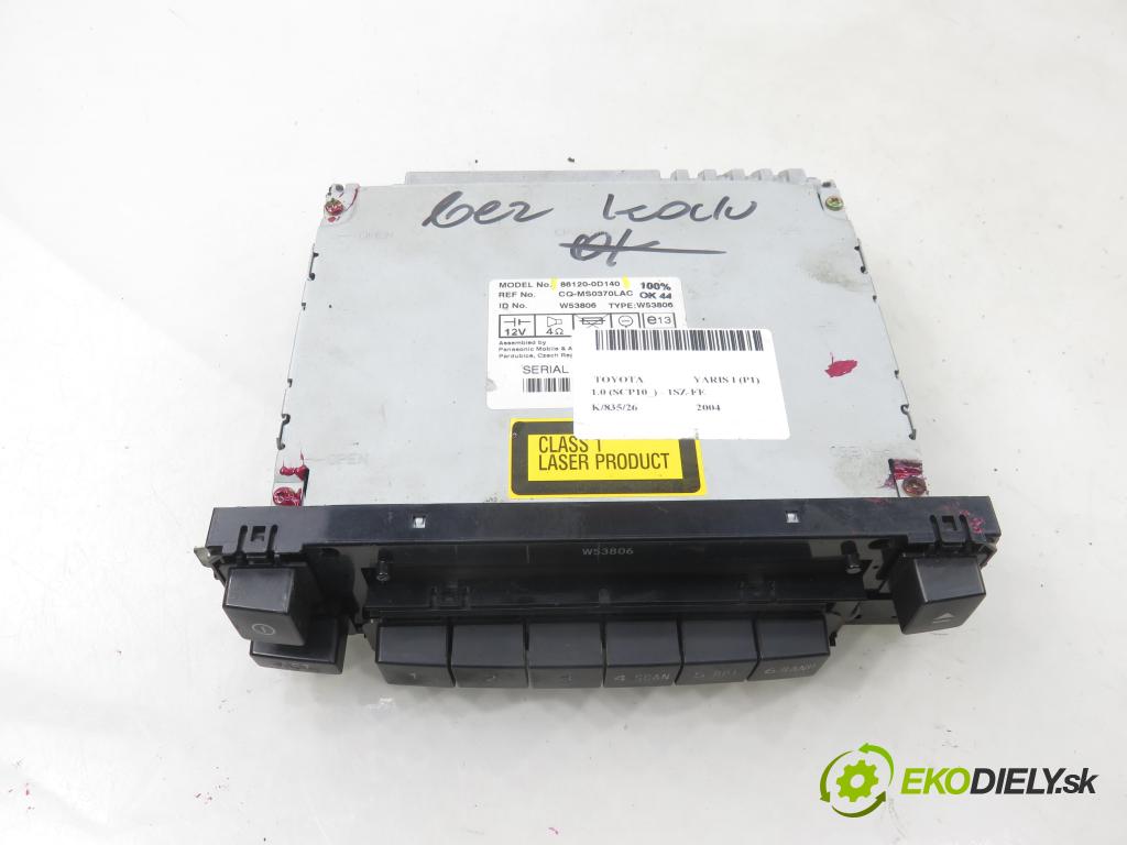 TOYOTA YARIS (_P1_) HB 2004 50,00 1.0 (SCP10_) - 1SZ-FE 998,00 RADIO CD 861200D140