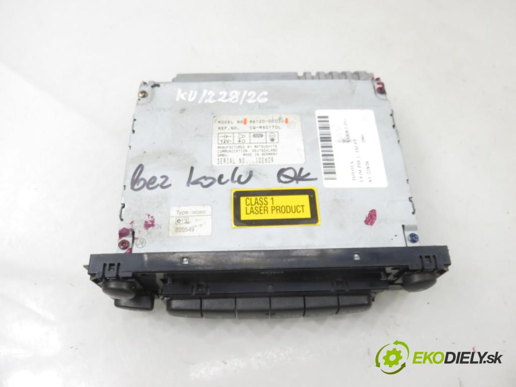 TOYOTA YARIS (_P1_) HB 2001 50,00 1.0 (SCP10_) - 1SZ-FE 998,00 RADIO CD 861200D030