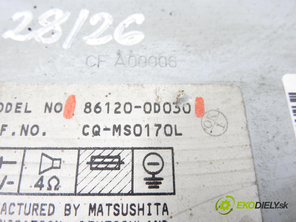 TOYOTA YARIS (_P1_) HB 2001 50,00 1.0 (SCP10_) - 1SZ-FE 998,00 RADIO CD 861200D030