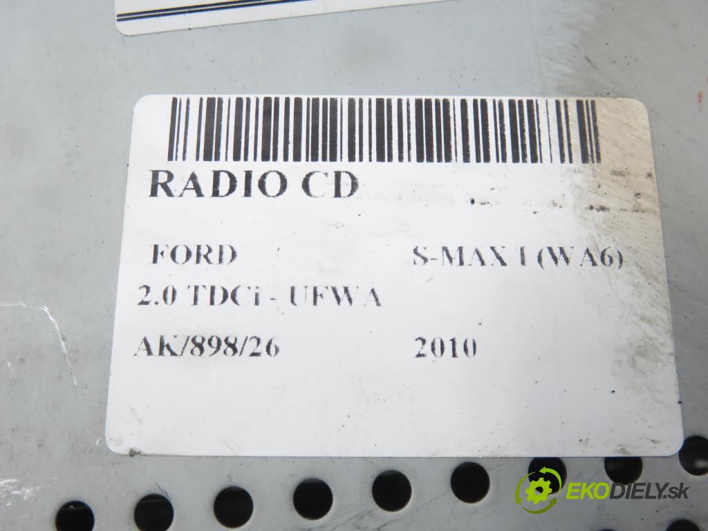 FORD S-MAX (WA6) MINIVAN 2010 103,00 2.0 TDCi - UFWA 1997,00 RADIO CD 8S7T18C815AC