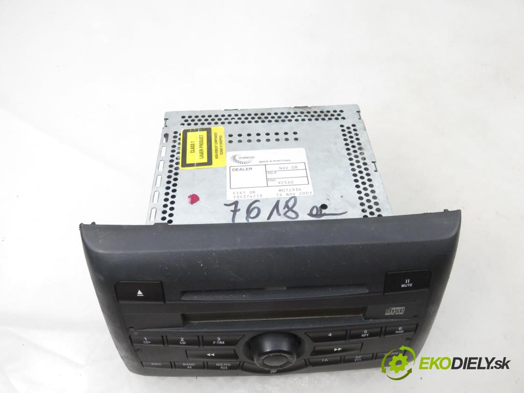 FIAT STILO (192_) HB 2004 76,00 1.6 16V (192_XB1A) - 182 B6.000 1596,00 RADIO CD 735374218 ; 2FCF18C828JA