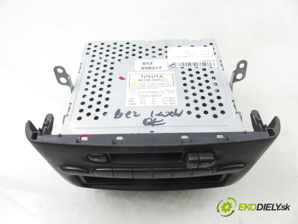 TOYOTA YARIS (_P1_) HB 2002 50,00 1.0 (SCP10_) - 1SZ-FE 998,00 RADIO modul 861200D012