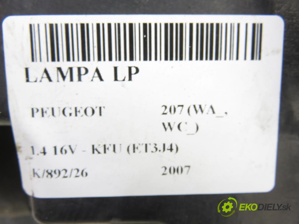 PEUGEOT 207 (WA_, WC_) HB 2007 65,00 1.4 16V - KFU (ET3J4) 1360,00 Svetlo LP 9649986280
