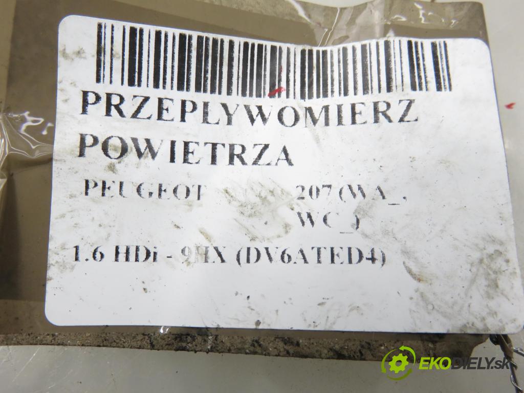 PEUGEOT 207 (WA_, WC_) HB 2007 66,00 1.6 HDi - 9HX (DV6ATED4) 1560,00 váha vzduchu vzduchu 72834204 ; 9650010780