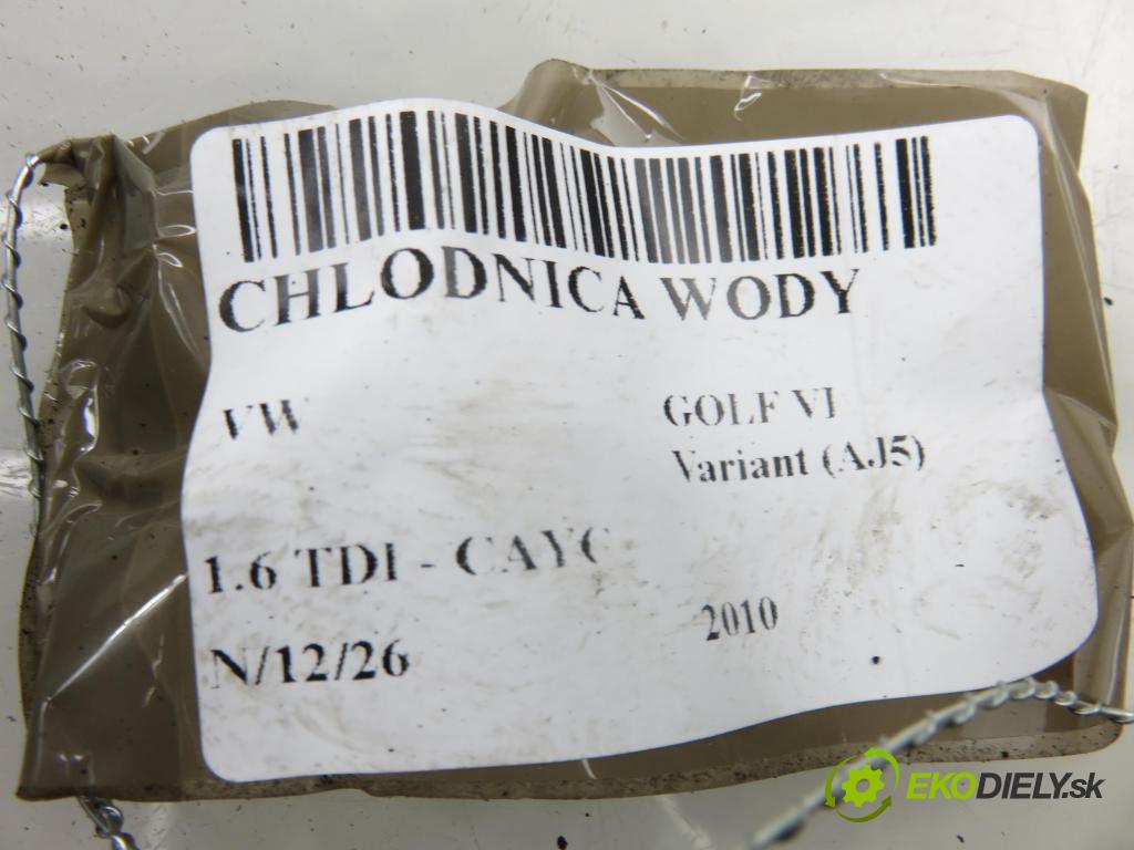 VW GOLF VI Variant (AJ5) KOMBI 2010 77,00 1.6 TDI - CAYC 1598,00 chladič vody 1K0121251AB