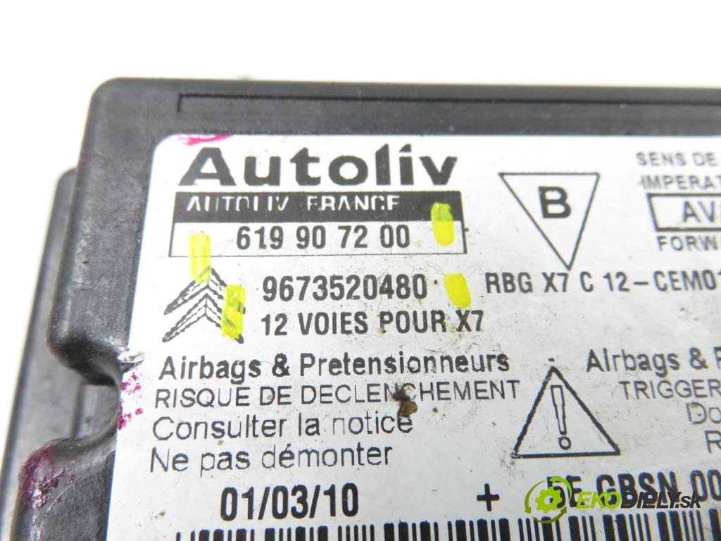 CITROEN C5 III Break (RW_) KOMBI 2010 177,00 3.0 HDi 240 - DT20C 2993,00 MODUL air BAG 9673520480 ; 619907200