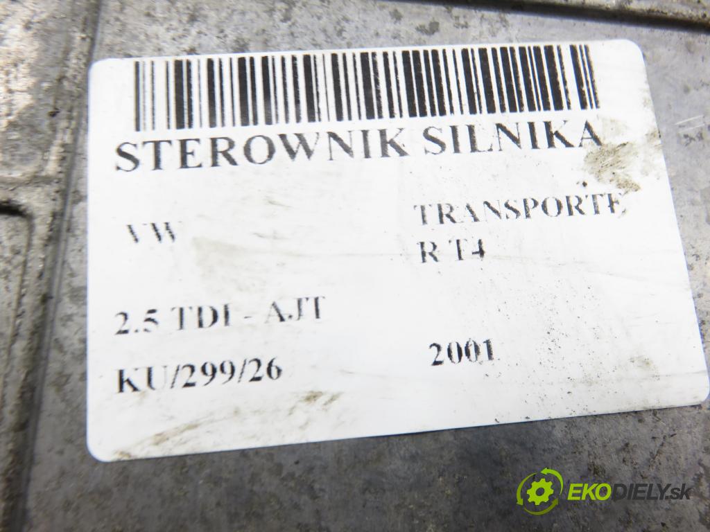 VW TRANSPORTER IV Skrzynia (70XA) FURGON 2001 65,00 2.5 TDI - AJT 2461,00 Riadiaca jednotka Motor 0281001829 ; 074906021S