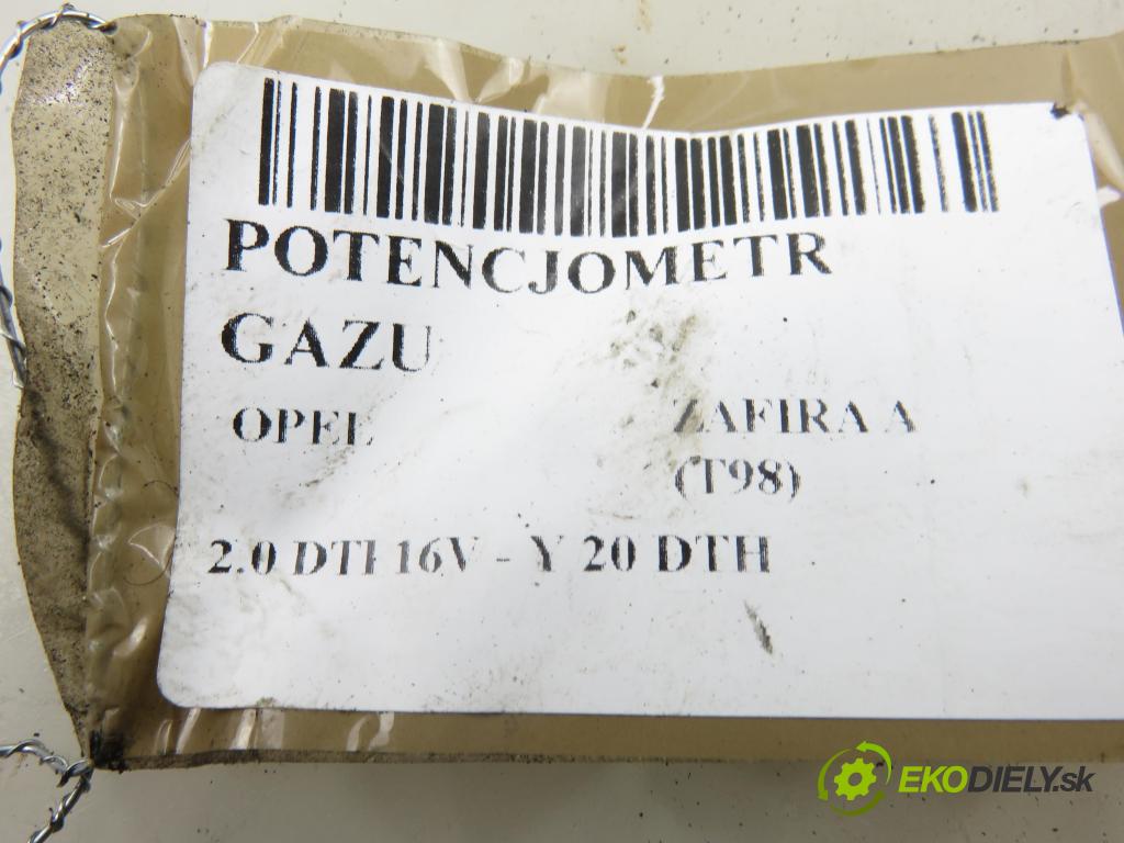 OPEL ZAFIRA A Nadwozie Wielkopojemne (MPV) (T98)  MINIVAN 2003 74,00 2.0 DTI 16V 101 - Y 20 DTH 1995,00 potenciometr plynového pedálu 9202341BT ; 6PV00811400 (Potenciometr plynového pedálu)