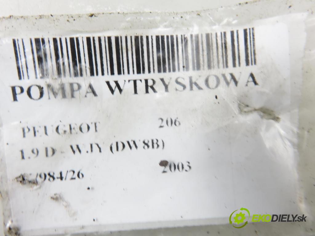 PEUGEOT 206 liftback (2A/C) HB 2003 51,00 1.9 D - WJY (DW8B) 1868,00 Pumpa vstrekovacia R8448B410B (Vstrekovacie čerpadlo)