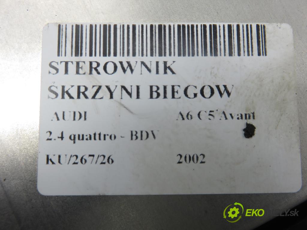 AUDI A6 Avant (4B5, C5) KOMBI 2002 125,00 2.4 quattro - BDV 2393,00 řídící jednotka převodovky 4B0927156DQ ; 0260002788 ; 6058006243