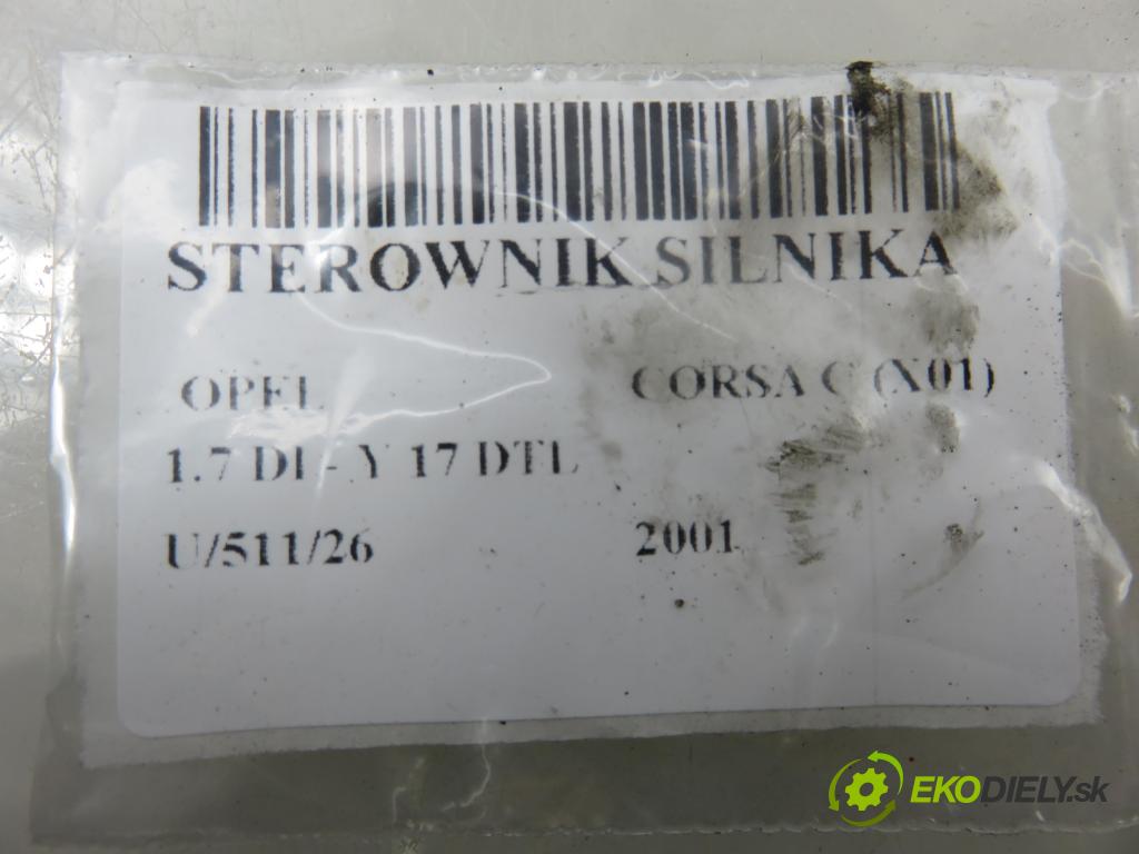 OPEL CORSA C (X01) HB 2001 48,00 1.7 DI - Y 17 DTL 1686,00 řídící jednotka motora 8972333706 ; 09391259