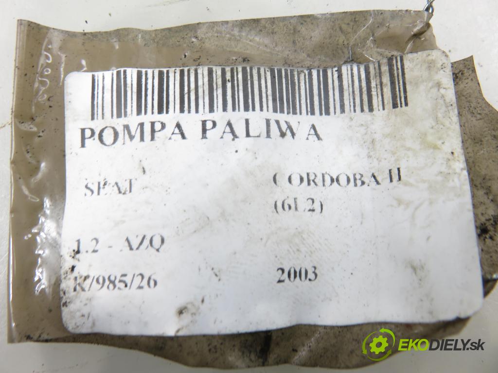 SEAT CORDOBA (6L2) SEDAN 2003 47,00 1.2 - AZQ 1198,00 pumpa paliva 6Q0919051F
