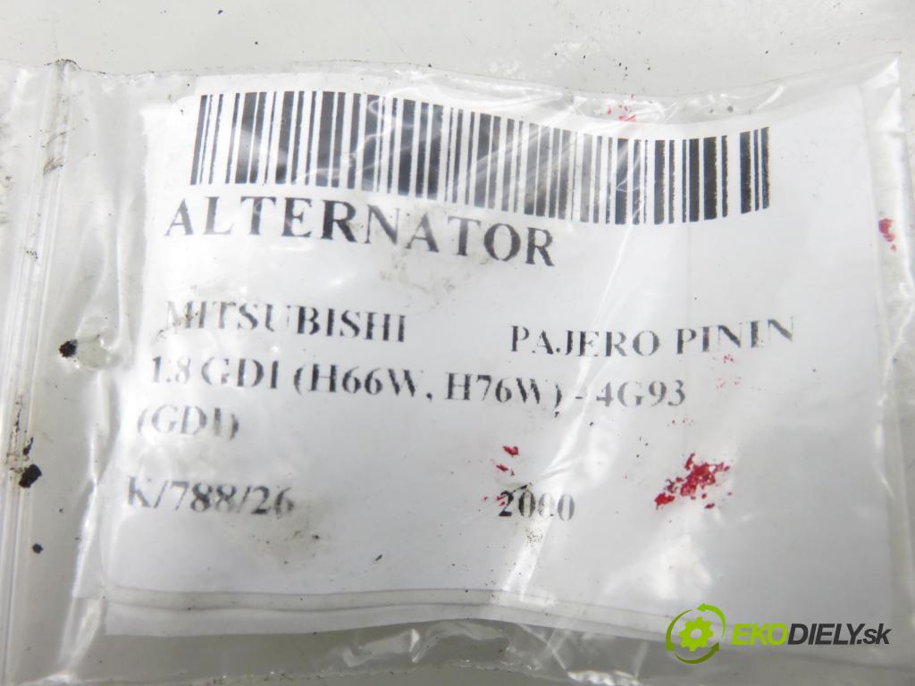 MITSUBISHI PAJERO PININ (H6_W, H7_W) TERENOWY 2000 88,00 1.8 GDI (H66W, H76W) - 4G93 (GDI) 1834,00 Alternátor MD360635 ; A3TB0291 (Alternátor)