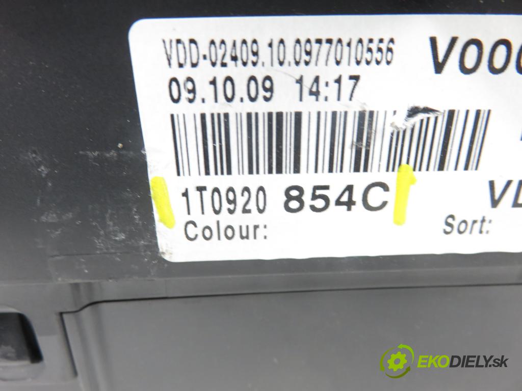 VW CADDY III Variant (2KB, 2KJ, 2CB, 2CJ) KOMBIVAN 2009 77,00 1.9 TDI PD 105 1896,00 prístrojovka elektrický 1T0920854C