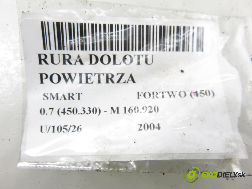 SMART FORTWO Coupe (450) HB 2004 37,00 0.7 (450.330) 50 - M 160.920 698,00 Rúra přívodu vzduchu 0008017V002 ; 1601410604 ; 0003113V005