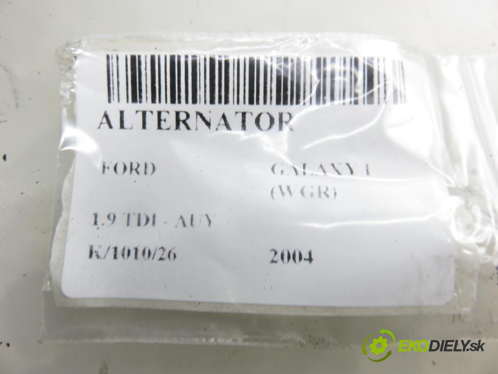 FORD GALAXY (WGR) MINIVAN 2004 85,00 1.9 TDI PD 115 - AUY 1896,00 Alternátor 0986041860 (Alternátor)