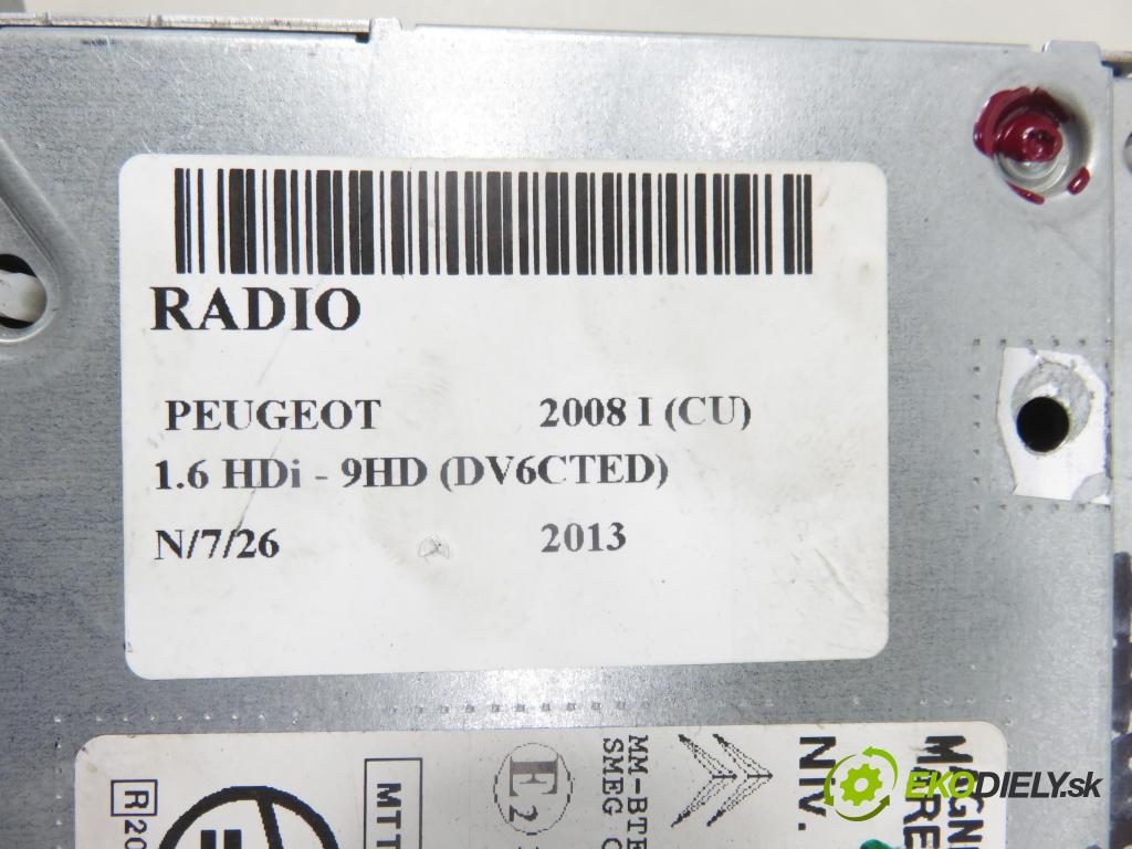 PEUGEOT 2008 I (CU_) KOMBI 2013 84,00 1.6 HDi - 9HD (DV6CTED) 1560,00 TUNER ROZHLAS: 9806729580